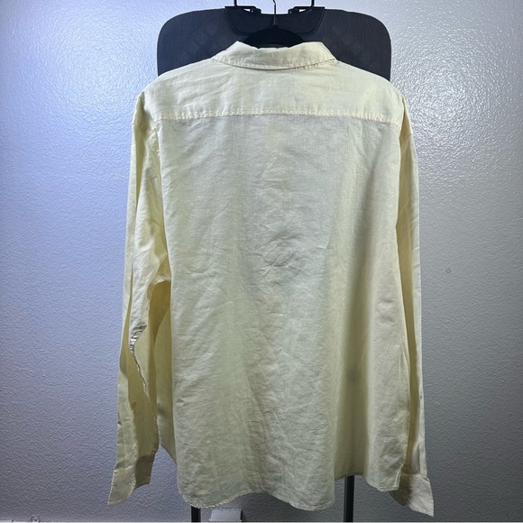 Goodfellow Men’s Yellow Linen Blend Casual Button Down Long Sleeve Shirt XXL - Picture 8 of 8